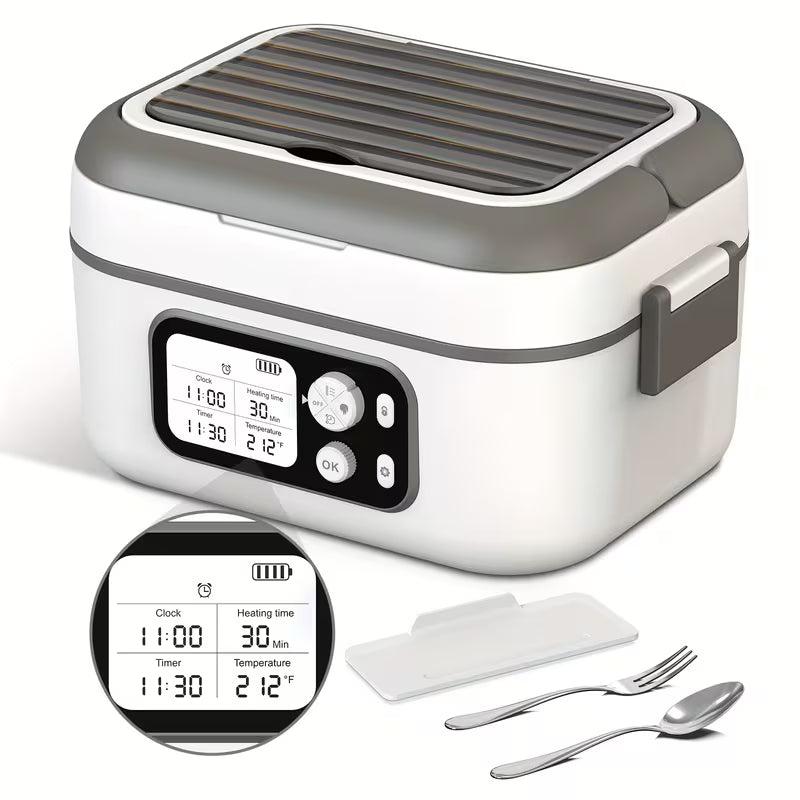 Cordless Self-Heating Lunch Box with Schedule Timer
