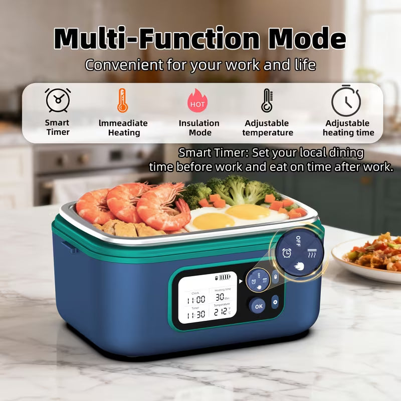 Cordless Self-Heating Lunch Box with Schedule Timer