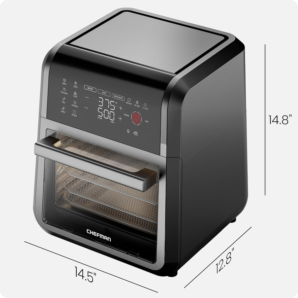 Chefman 6-in-1 Air Fryer Oven with Digital Timer, Touchscreen, and 12 Presets