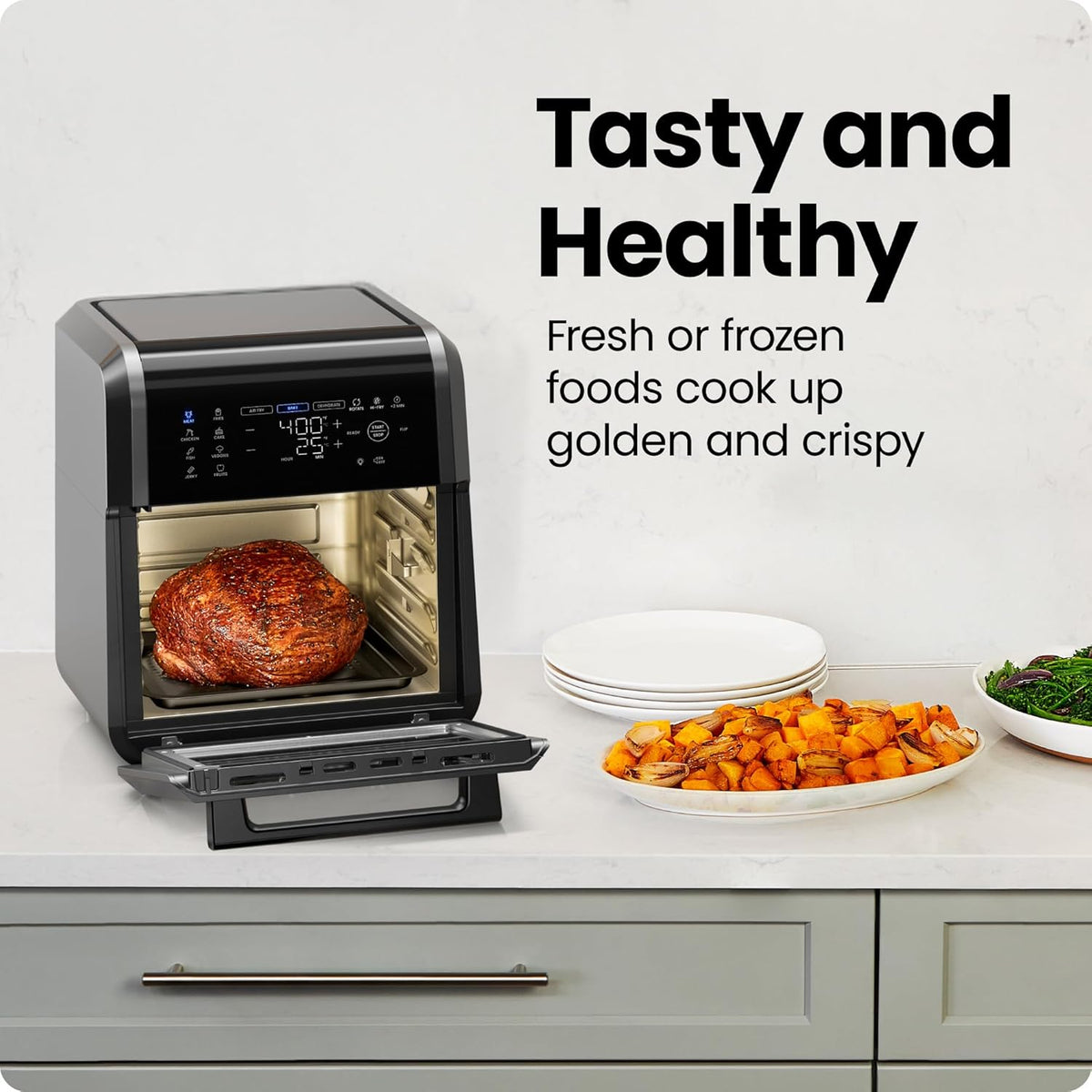 Chefman 6-in-1 Air Fryer Oven with Digital Timer, Touchscreen, and 12 Presets