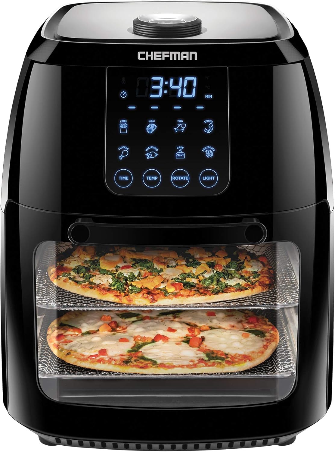 Chefman 6-in-1 Air Fryer Oven with Digital Timer, Touchscreen, and 12 Presets