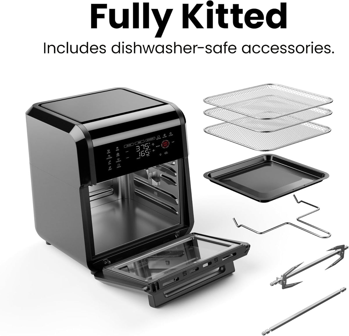 Chefman 6-in-1 Air Fryer Oven with Digital Timer, Touchscreen, and 12 Presets
