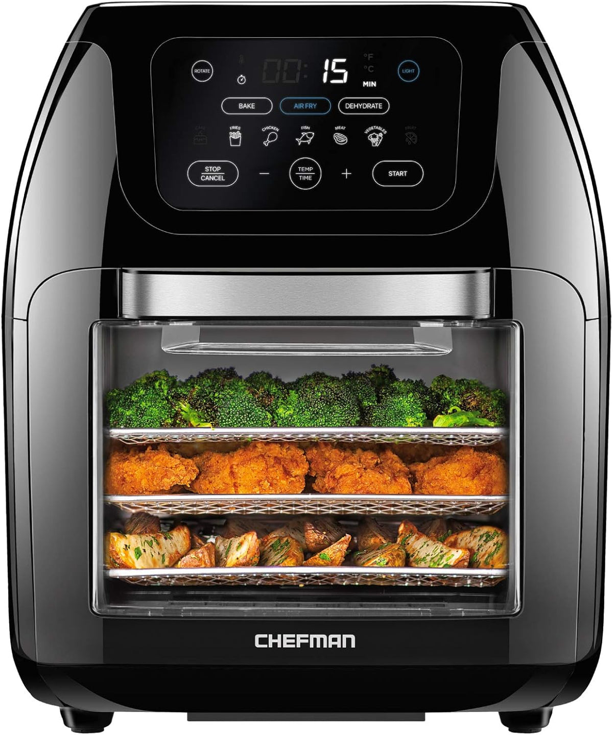 Chefman 6-in-1 Air Fryer Oven with Digital Timer, Touchscreen, and 12 Presets