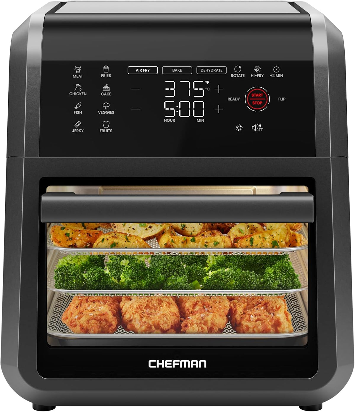 Chefman 6-in-1 Air Fryer Oven with Digital Timer, Touchscreen, and 12 Presets