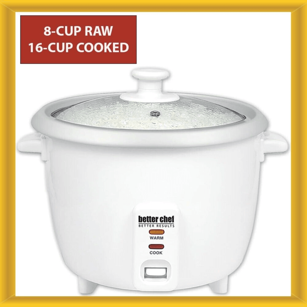 Better Chef Rice Cooker with Measuring Cup and Paddle
