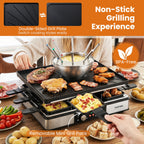 BBQ Grill with Fondue Pot Set for 8 People