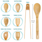 Bamboo Kitchen Utensils Set for Nonstick Cookware- 7 Pack