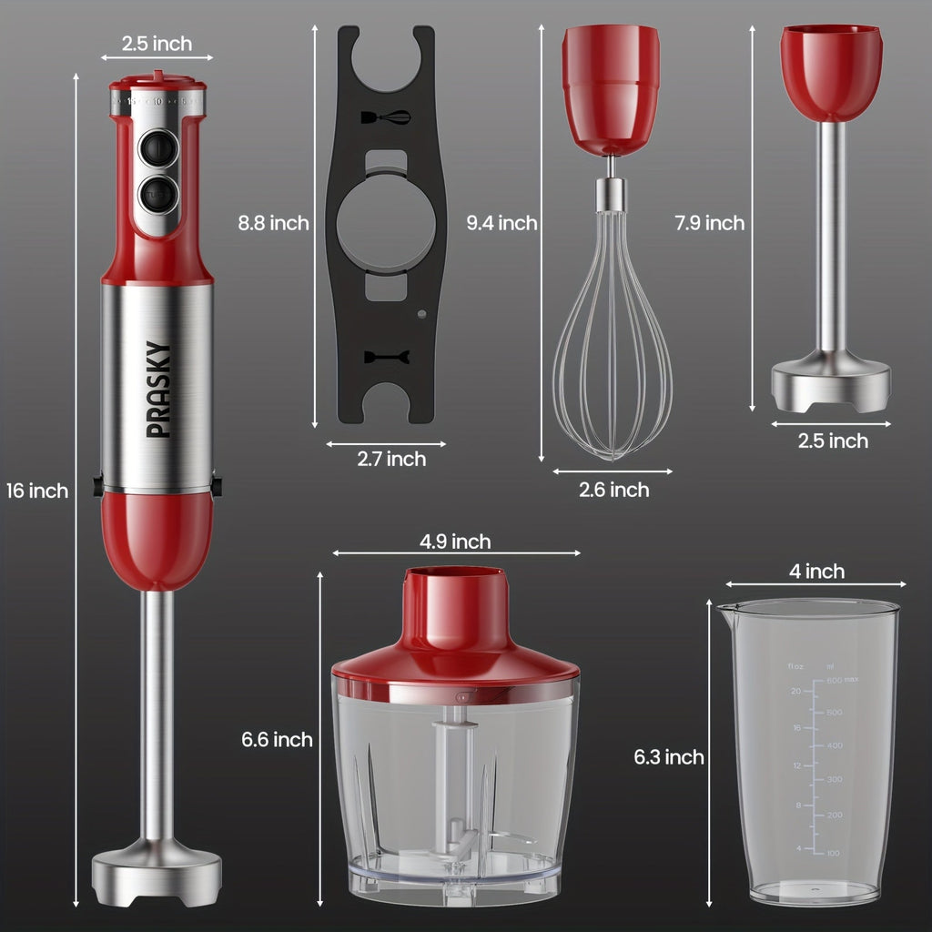 5-in-1 Handheld Stick Blender/Immersion Mixer/Whisk/Chopper Kitchen Set