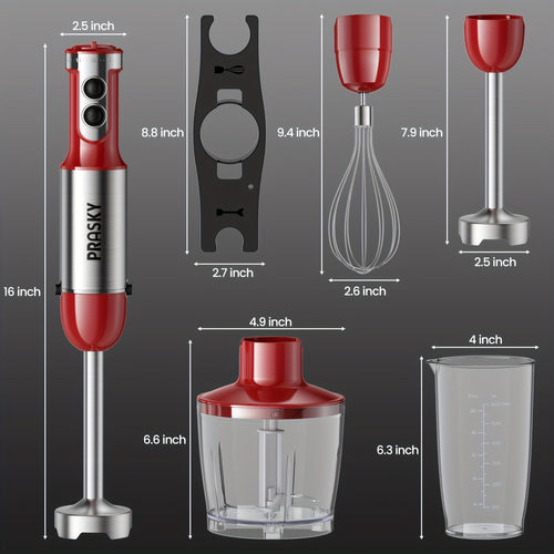 5-in-1 Handheld Stick Blender/Immersion Mixer/Whisk/Chopper Kitchen Set