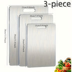 Stainless Steel Cutting Board Set Non-Slip Anti-Bacterial Kitchen Boards- 3 Pack