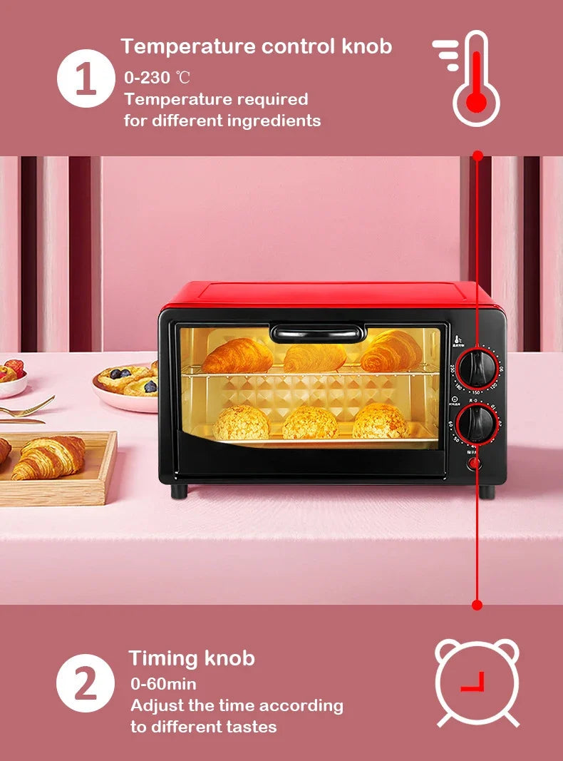 Multifunctional 12L Electric Toaster Oven