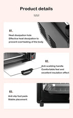 Multifunctional 12L Electric Toaster Oven