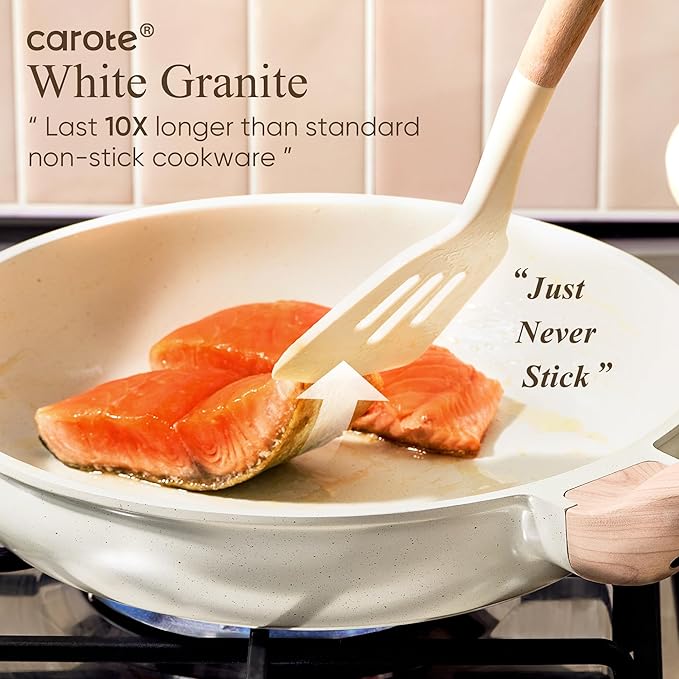 CAROTE White Granite Nonstick Pots and Pans Set