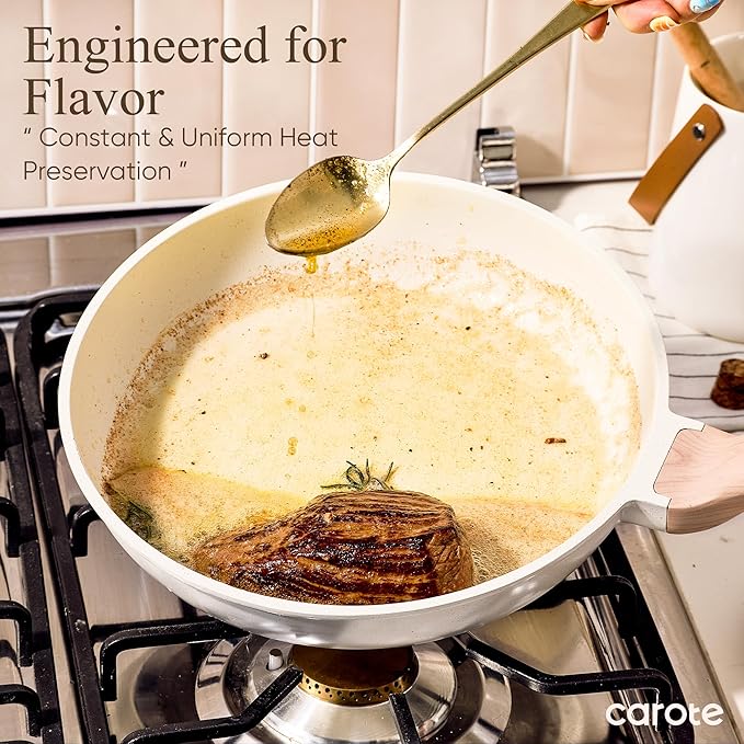 CAROTE White Granite Nonstick Pots and Pans Set