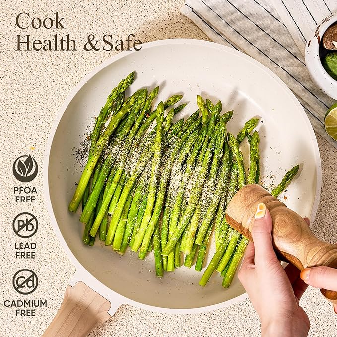 CAROTE White Granite Nonstick Pots and Pans Set