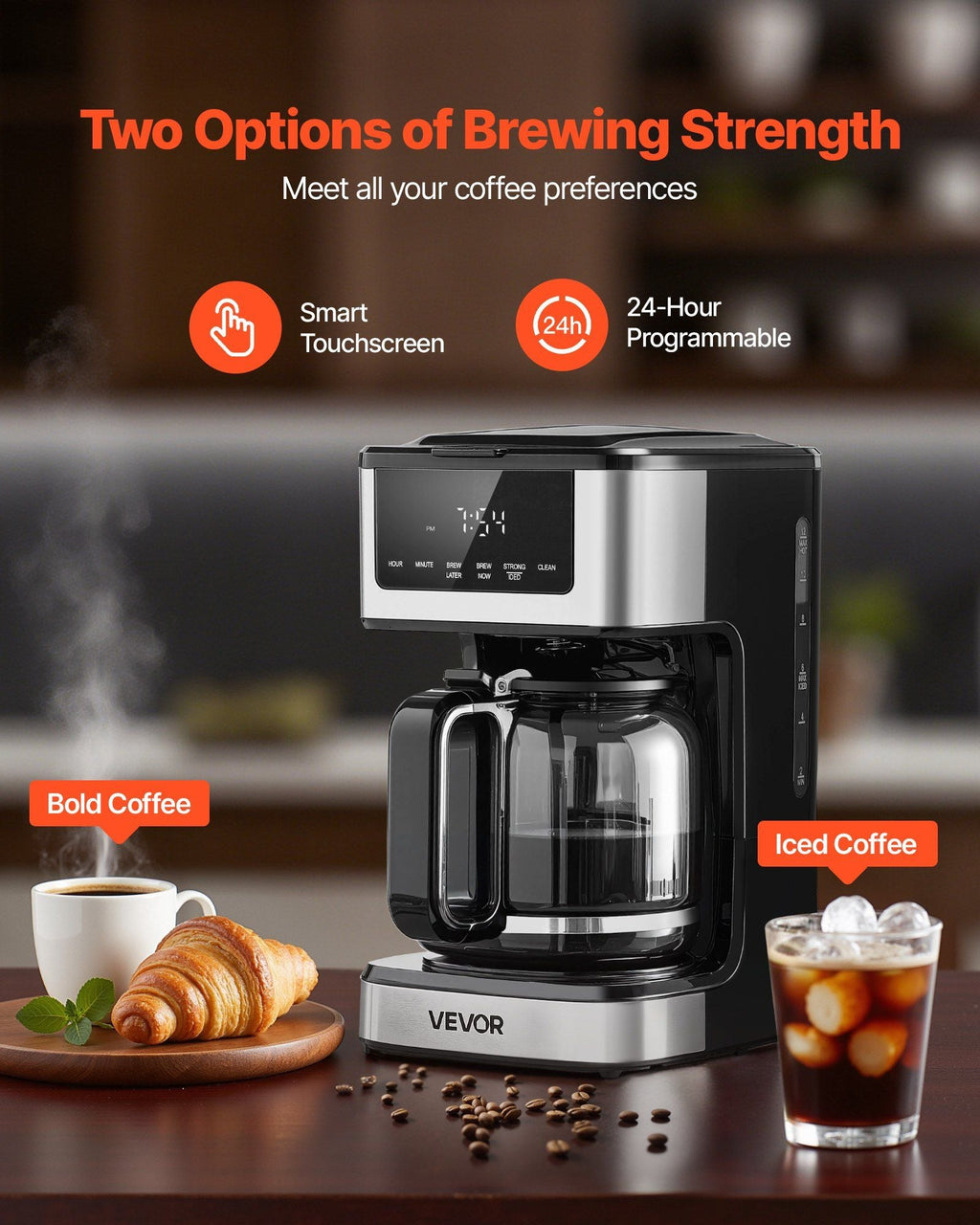 VEVOR Programmable Coffee Maker- 12 Cup