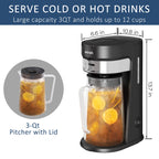Wirsh Iced Coffee & Tea Maker with 3-Quart Pitcher